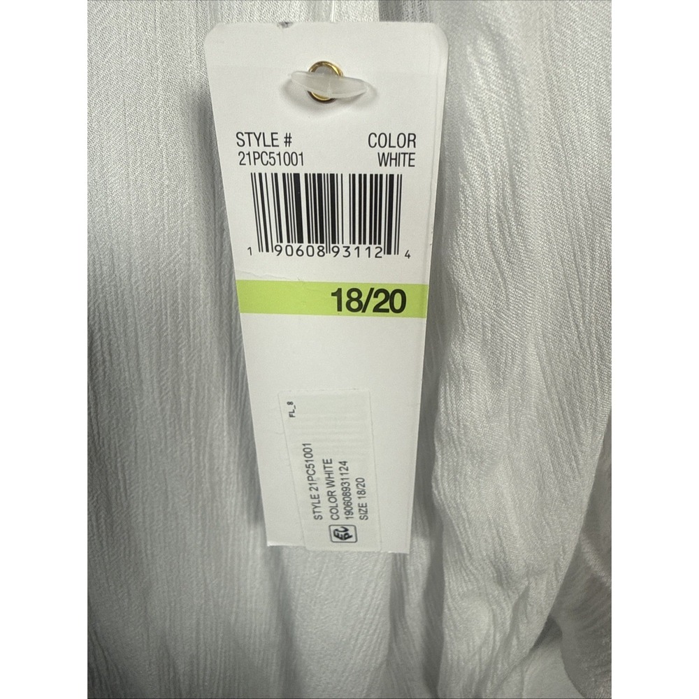 Anne Cole V-Neck White 100 Rayon Tunic Beach Cover-Up Women's Sz 18-20 NWT - Picture 6 of 7